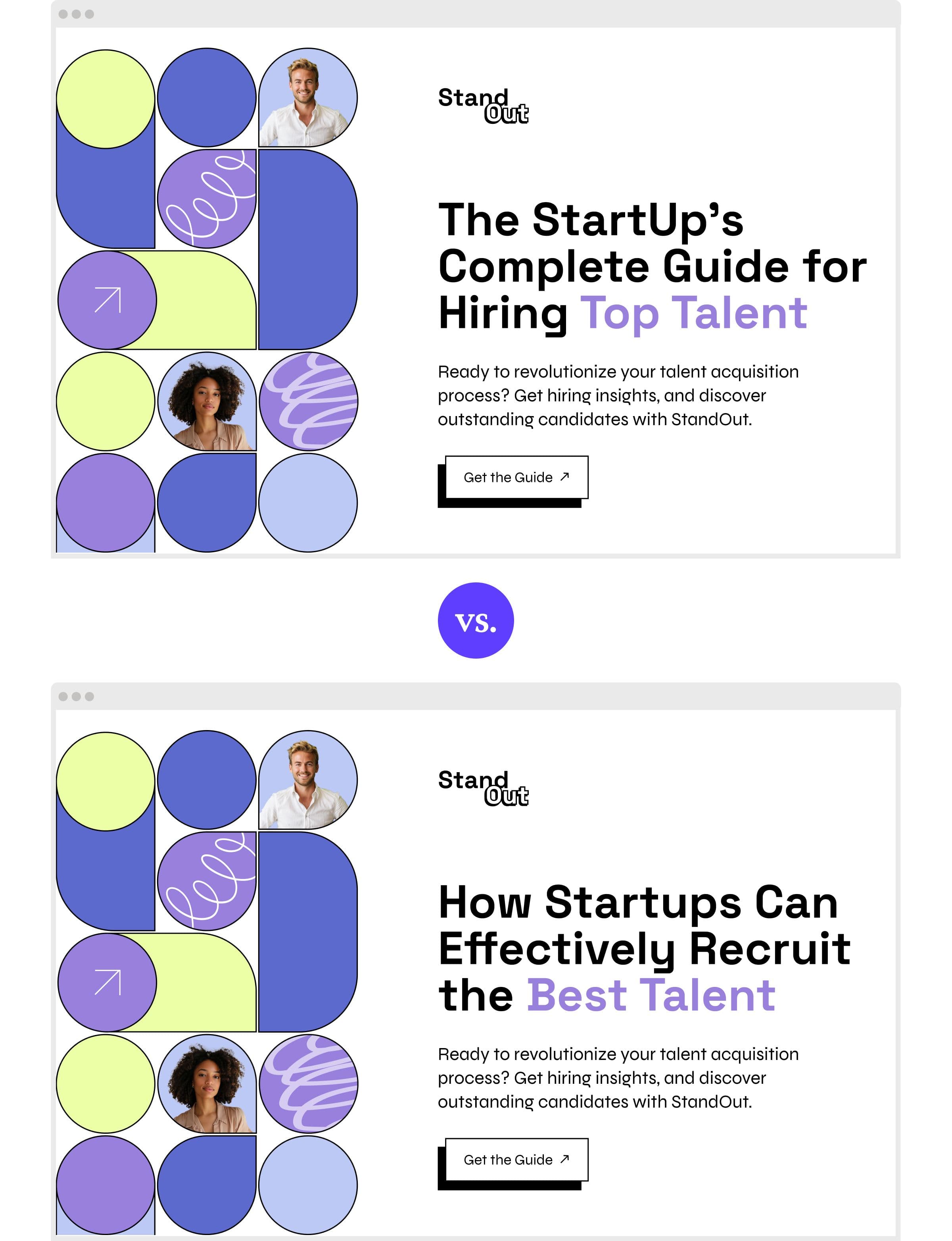 Headline A/B test example