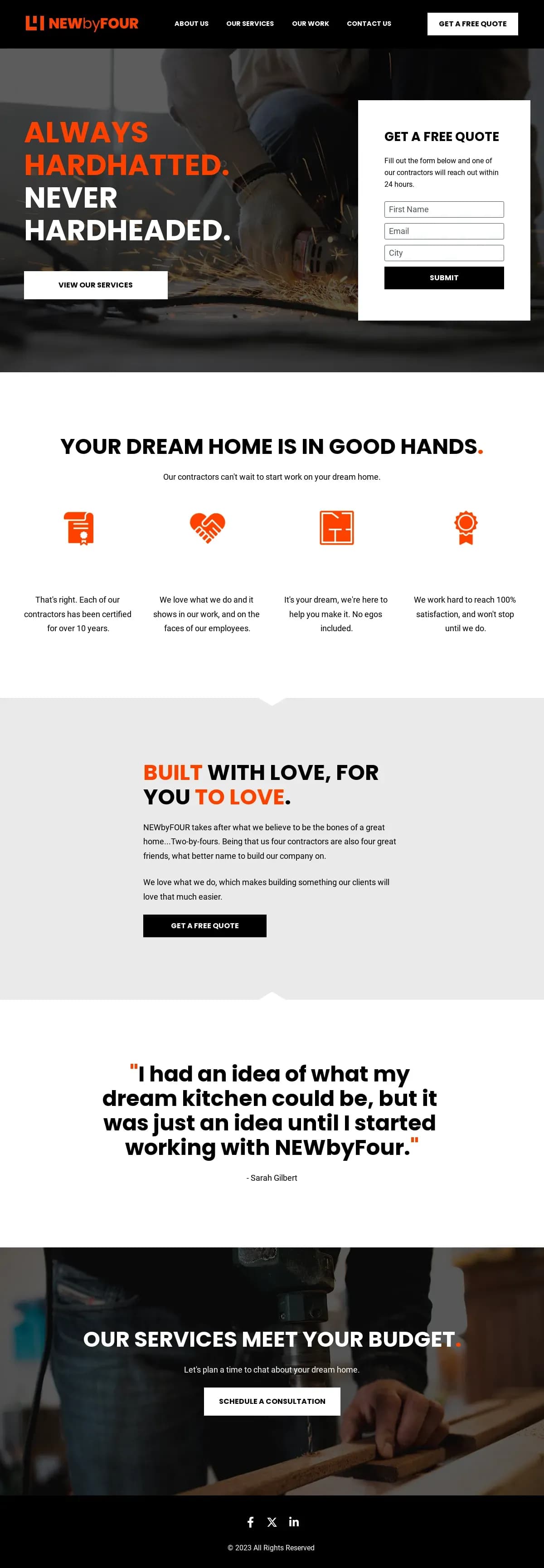 New by Four website template by Leadpages