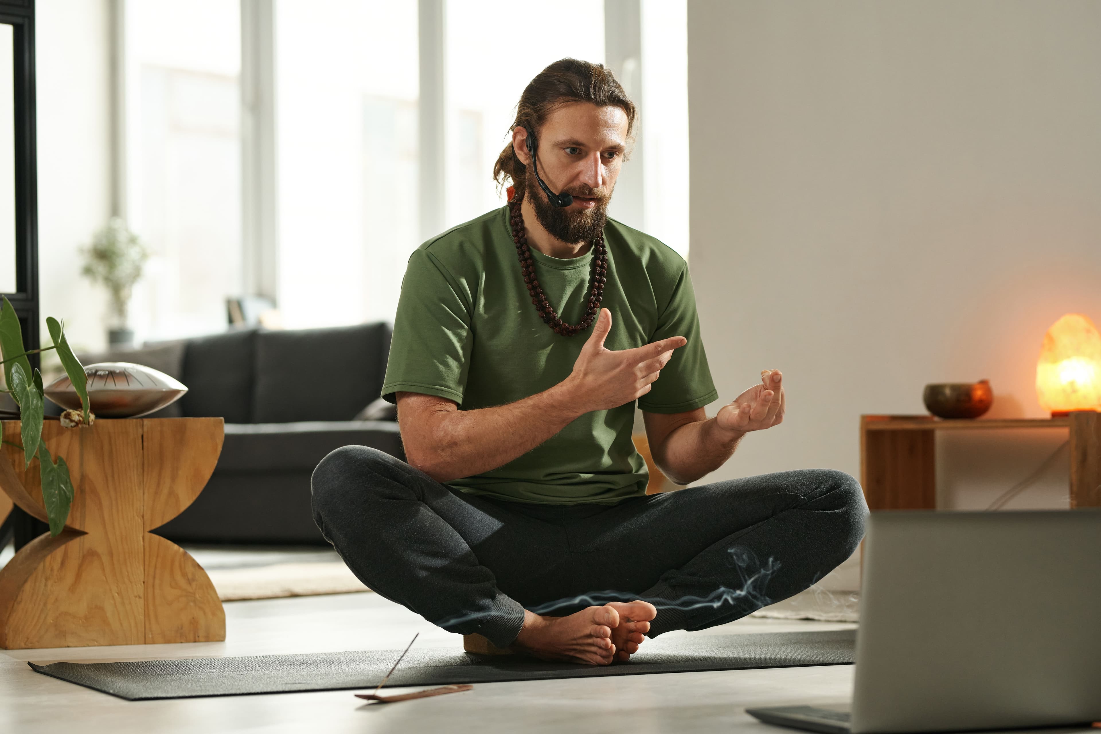 Man Coaching Online Yoga Class 2392147