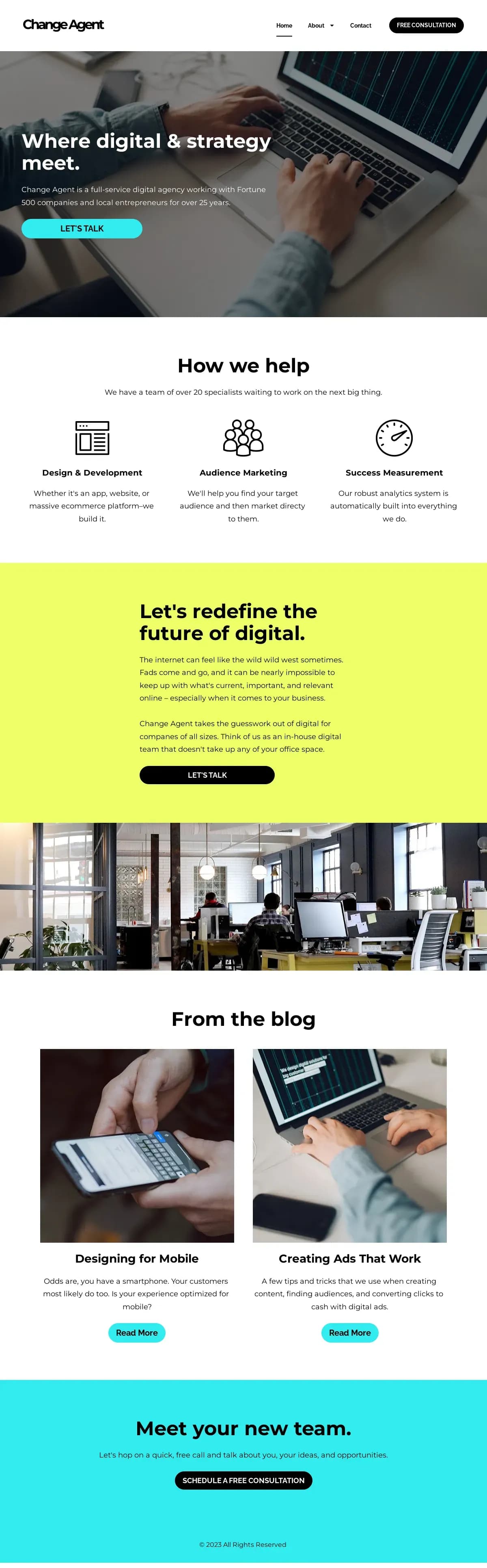 Change Agent website template by Leadpages