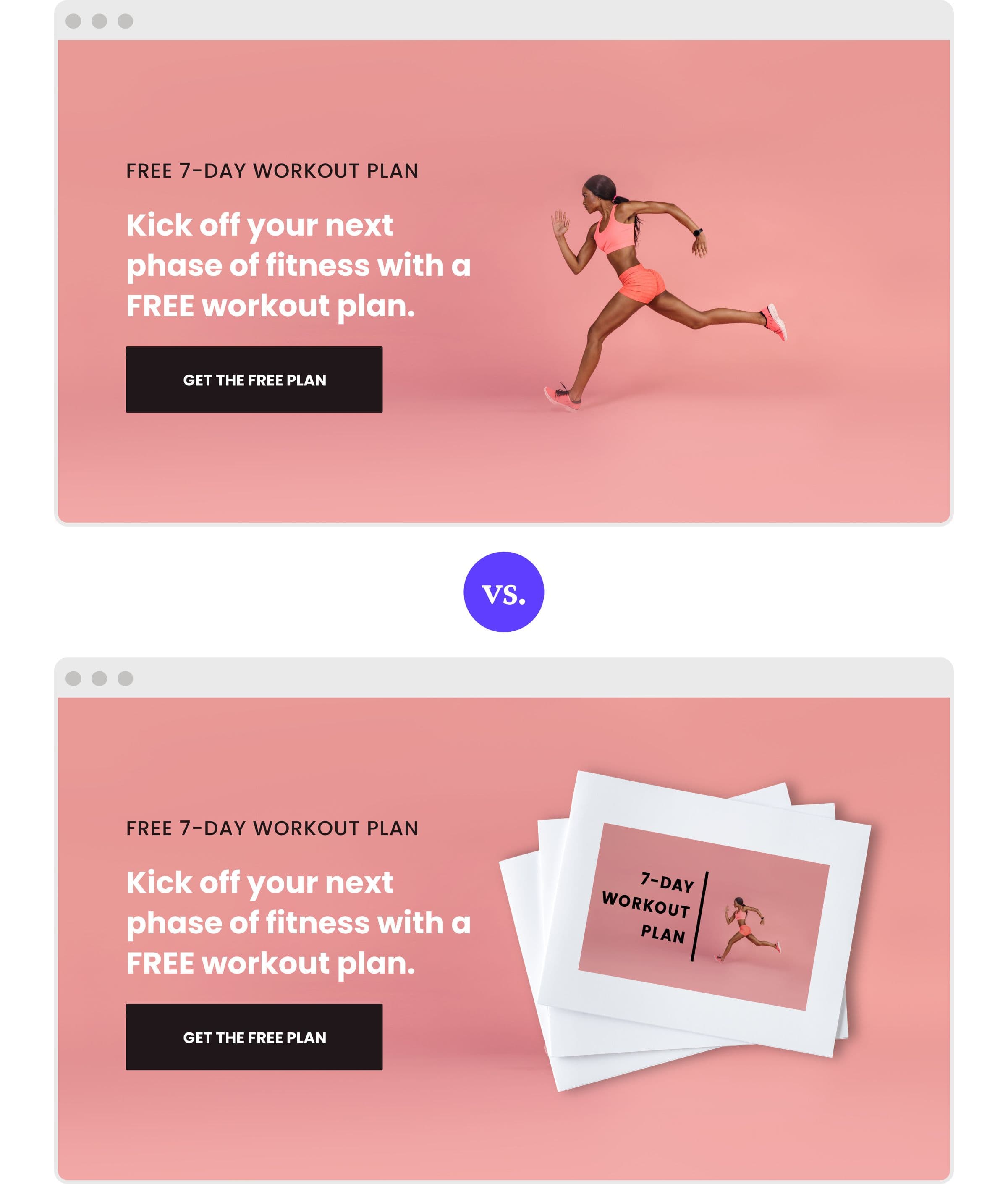 A/B testing landing page design