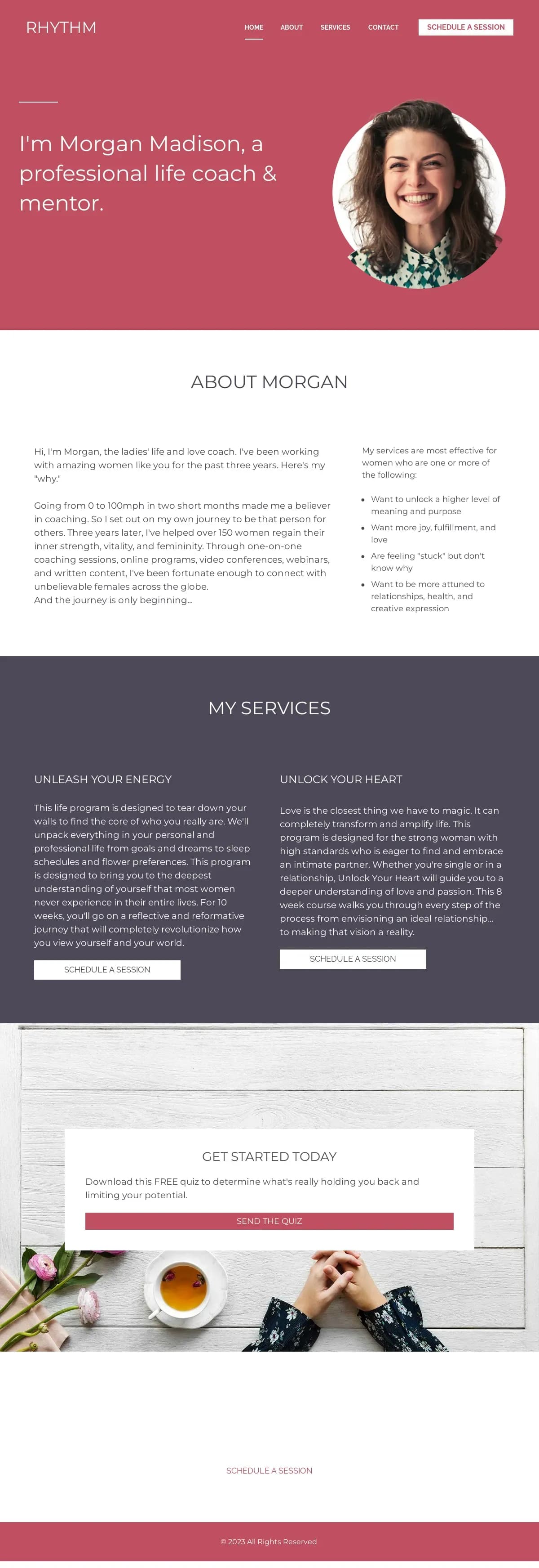 Rhythm website template by Leadpages