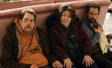 Guillaume Cyr, Margo Martindale, and Chris Diamantopoulos in "The Sticky."