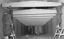 The U.S. Army Polar Research and Development Center building tunnels at Camp Century in Greenland in 1959.