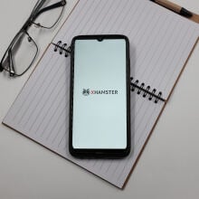 In this photo illustration a xHamster logo is displayed on a smartphone screen