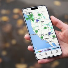 Weather Hi-Def Radar app on phone