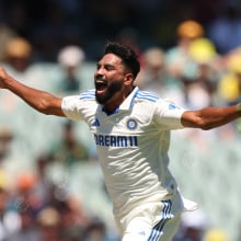  Mohammed Siraj of India appeals unsuccessfully