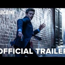 Jack Quaid runs down an alley in "Novocaine."