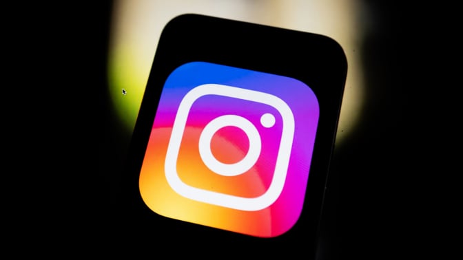 Instagram logo on smartphone