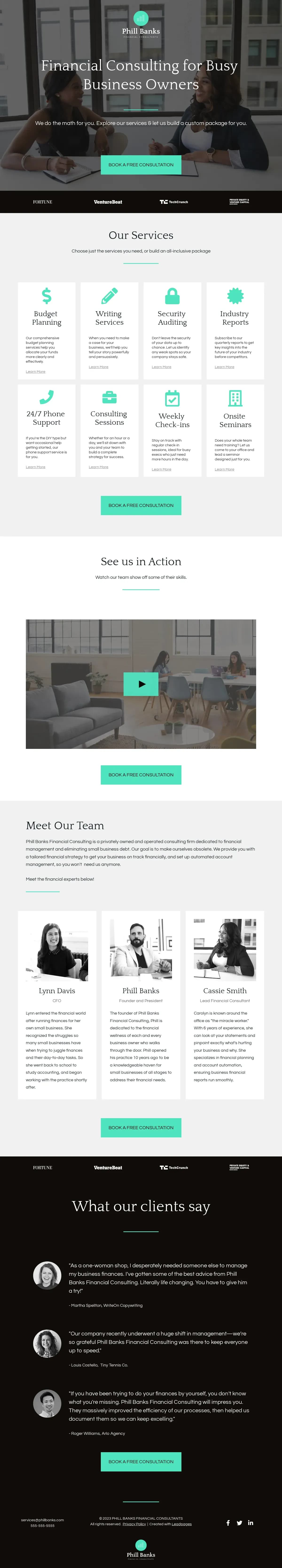 Financial Services Opt-in Page landing page template by Leadpages