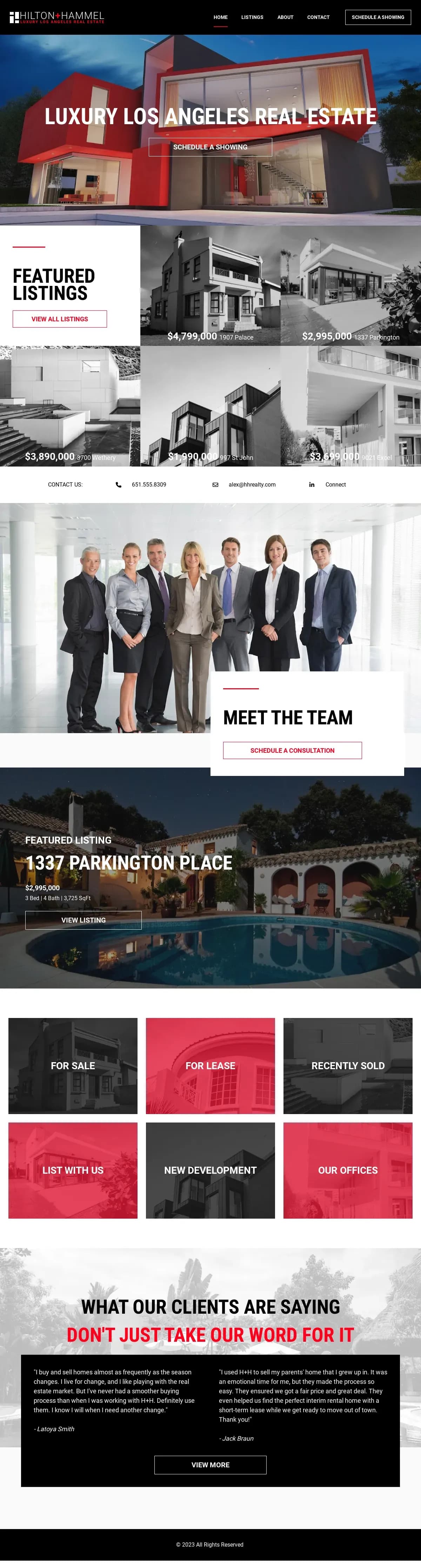 Luxury LA Real Estate website template by Leadpages