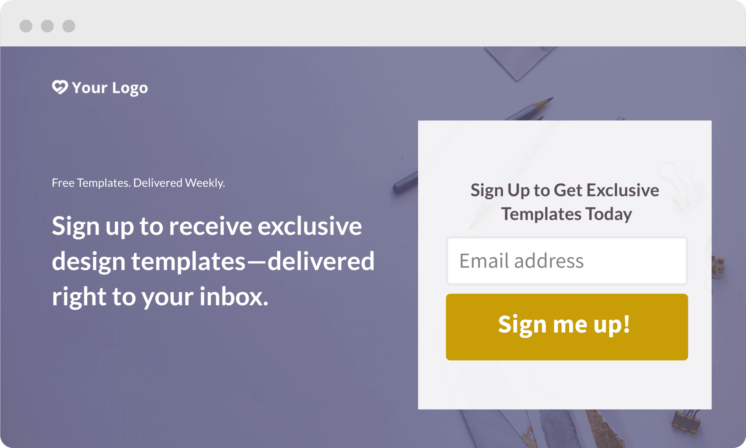 Lead generation landing page with lead capture form