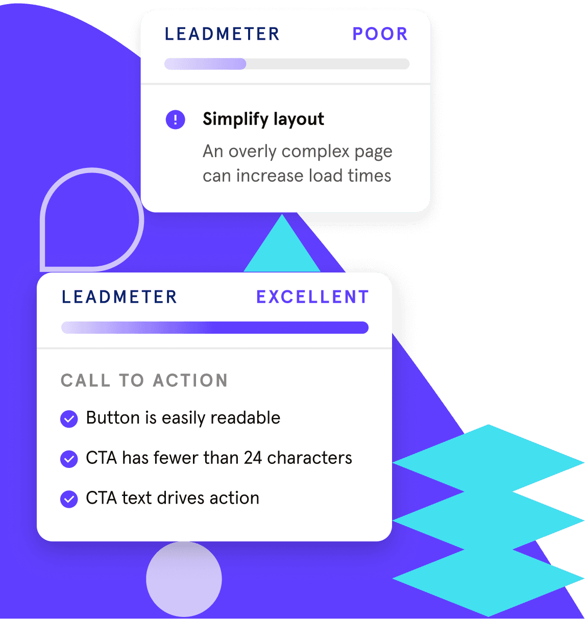 Get real-time landing page guidance with Leadpages' Leadmeter