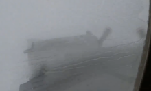 A view from NOAA's WP-3D Orion aircraft as it flew through Hurricane Milton on Oct. 8, 2024. 