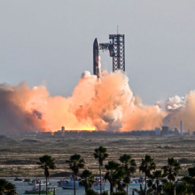 The SpaceX Starship lifts off from Starbase near Boca Chica, Texas, on November 19, 2024, for the Starship Flight 6 test. 