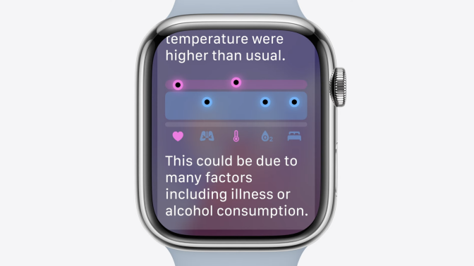 An example of Apple's new Vitals app, which gives users health metric information.