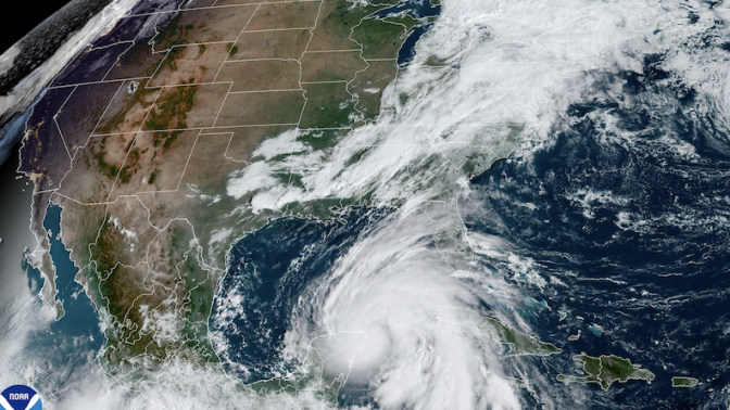 Hurricane Helene as seen on NOAA satellite imagery on Sept. 25, 2024.