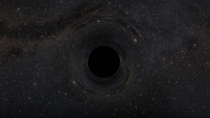 A conception of a black hole in space.